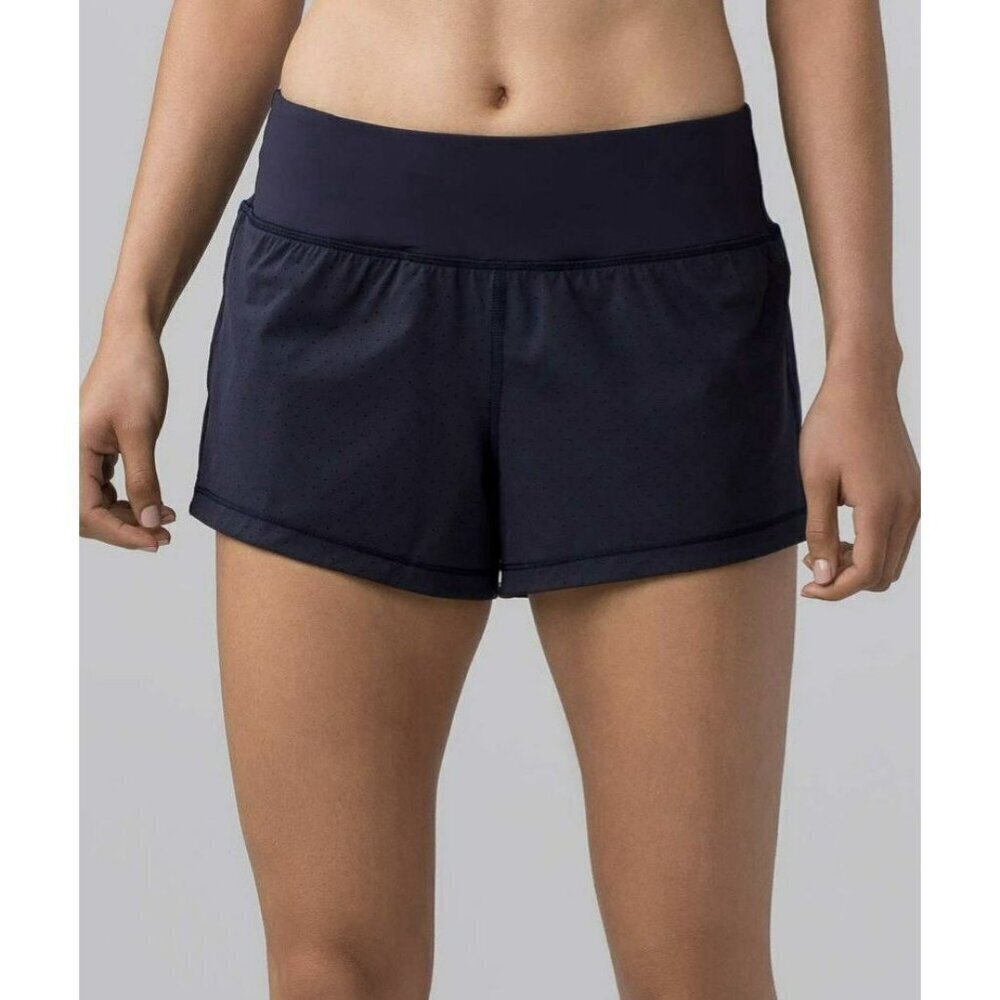 Lululemon Final Lap Short (2.5") Midnight Navy Sz 4 EUC